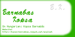 barnabas kopsa business card